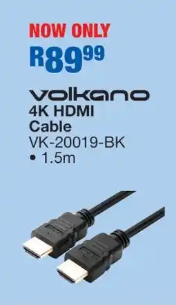 OK Furniture Volkano 4K HDMI Cable offer