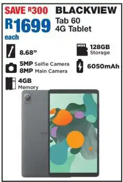 OK Furniture BLACKVIEW Tab 60 4G Tablet offer