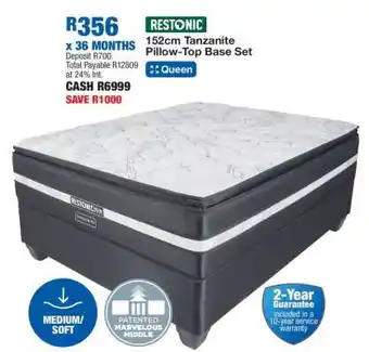 OK Furniture Restonic 152cm Tanzanite Pillow-Top Base Set offer