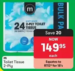 Makro m Toilet Tissue 2-Ply offer