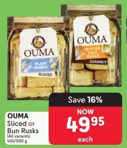 Makro OUMA Sliced or Bun Rusks offer