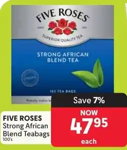 Makro FIVE ROSES Strong African Blend Teabags offer