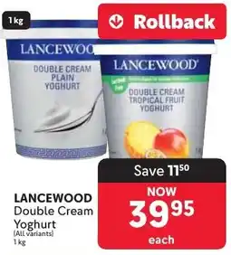 Makro LANCEWOOD Double Cream Yoghurt offer