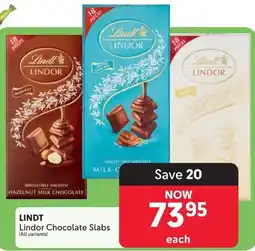 Makro LINDT Lindor Chocolate Slabs offer