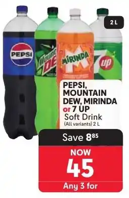 Makro PEPSI, MOUNTAIN DEW, MIRINDA or 7 UP Soft Drink offer