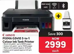 Makro Canon PIXMA G3410 3-in-1 Colour Ink Tank Printer offer