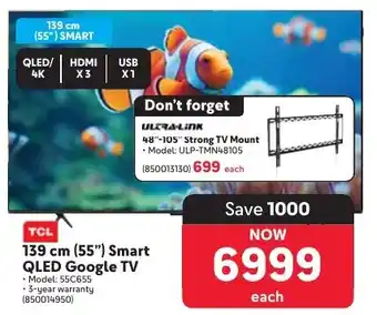 Makro TCL 139 cm 55" Smart QLED Google TV offer