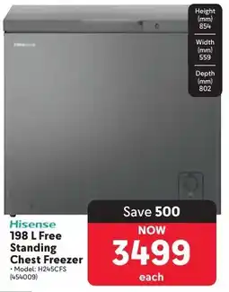 Makro Hisense Free Standing Chest Freezer offer