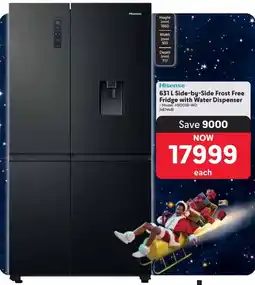 Makro Hisense Side-by-Side Frost Free Fridge with Water Dispenser offer
