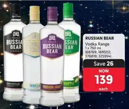 Makro RUSSIAN BEAR Vodka Range offer