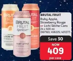 Makro BRUTAL FRUIT Ruby Apple, Strawberry Rouge or Lichi Sèche Cans offer