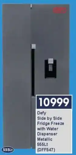 President Hyper Defy Side by Side Fridge Freeze with Water Dispenser Metallic offer