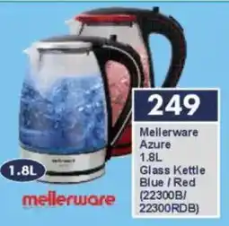 President Hyper Mellerware Azure Glass Kettle Blue/ Red offer
