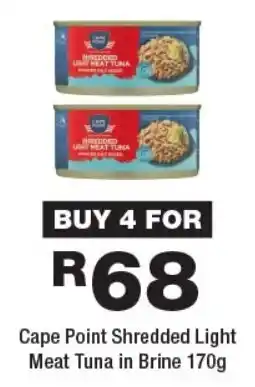 OK Liquor Cape Point Shredded Light Meat Tuna in Brine offer