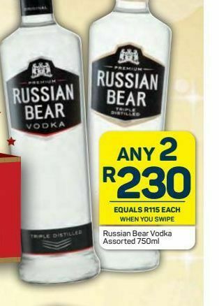 Pick n Pay Russian bear vodka 2 offer