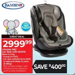 Baby City Bambino I-Rotate 360° Car Seat with ISOFIX offer