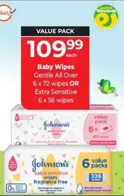 Baby City Johnson's Baby Wipes Gentle All Over OR Extra Sensitive offer