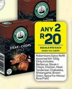 Pick n Pay Robertsons spice envelopes 2 offer