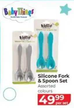 Baby City Baby Things Silicone Fork & Spoon Set offer