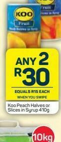 Pick n Pay Koo peaches in syrup 2 offer