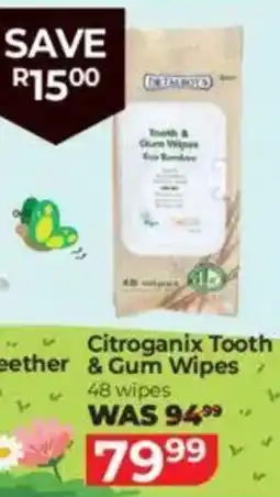 Baby City Nuby Citroganix Tooth & Gum Wipes offer