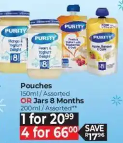 Baby City Purity Pouches OR Jars 8 Months Assorted offer