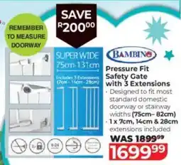 Baby City Bambino Pressure Fit Safety Gate Includes 3 Extensions Safety Gate with 3 Extensions offer