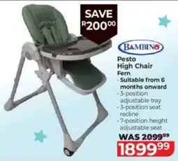 Baby City Bambino Pesto High Chair Fern offer