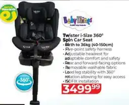 Baby City Baby Things Twister i-Size 360° Spin Car Seat offer