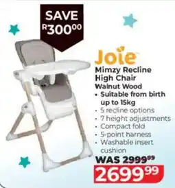 Baby City Joie Mimzy Recline High Chair Walnut Wood offer