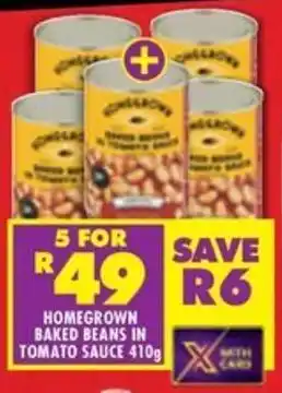 Shoprite Homegrown baked beans in tomato sauce offer