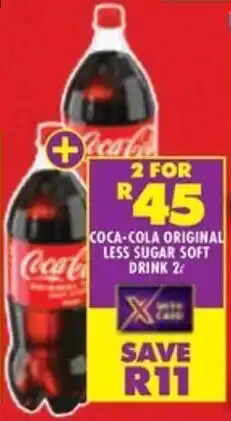 Shoprite Coca-cola original less sugar soft drink offer