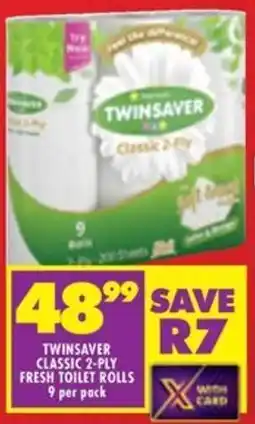 Shoprite Twinsaver classic 2-ply fresh toilet rolls offer