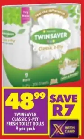 Twinsaver classic 2-ply fresh toilet rolls