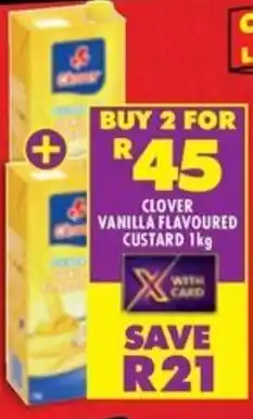 Shoprite Clover vanilla flavoured custard offer