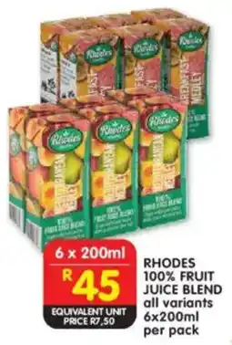 Shoprite Rhodes 100% fruit juice blend offer