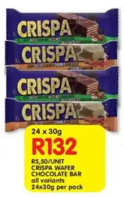 Shoprite Crispa wafer chocolate bar offer