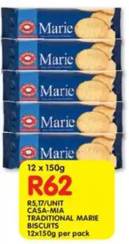 Shoprite Casa-mia traditional marie biscuits offer