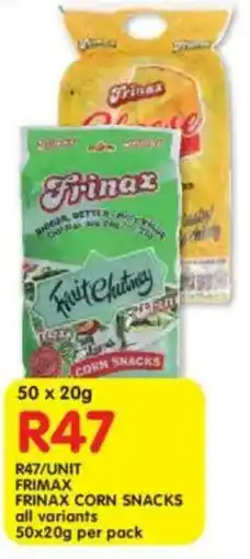 Shoprite Frimax frinax corn snacks offer