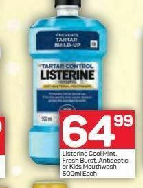 Pick n Pay Listerine mouthwash offer
