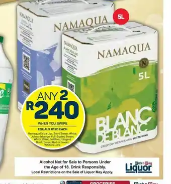 Pick n Pay Namaqua wines 2 offer