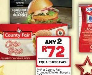 Pick n Pay Hypermarket County fair chickenburgers 2 offer