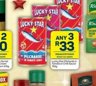 Pick n Pay Hypermarket Lucky star pilchards in tomato sauce 3 offer