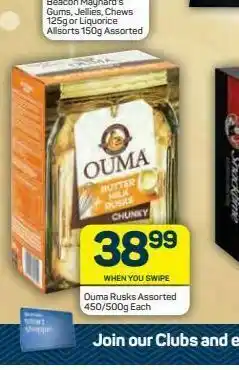 Pick n Pay Hypermarket Ouma sliced rusks offer