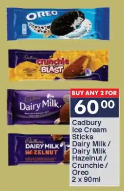 President Hyper Cadbury Ice Cream Sticks Dairy Milk/ Dairy Milk Hazelnut/ Crunchie/ Oreo offer