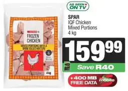 Spar SPAR IQF Chicken Mixed Portions 4 kg offer