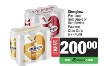 Spar Tops Strongbow Premium Gold Apple or Red Berries Flavoured Cider Cans offer