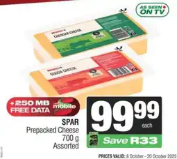 Spar SPAR Prepacked Cheese offer