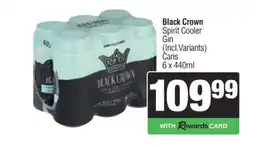 Spar Tops Black Crown Spirit Cooler Gin offer