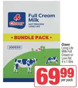 Spar Clover Long Life Milk Full Cream or Low Fat offer